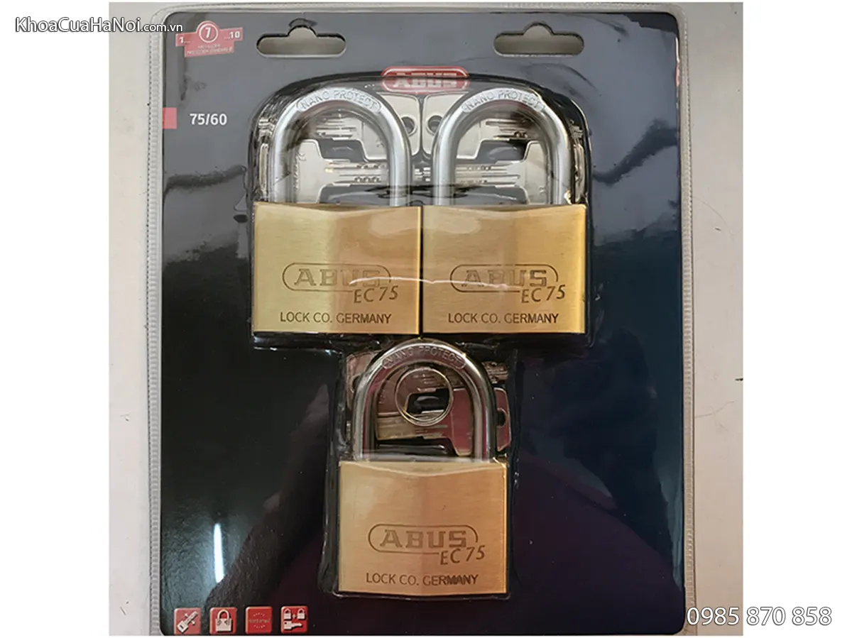 Bộ 3 khóa Abus hệ chìa chủ master key 75MK3