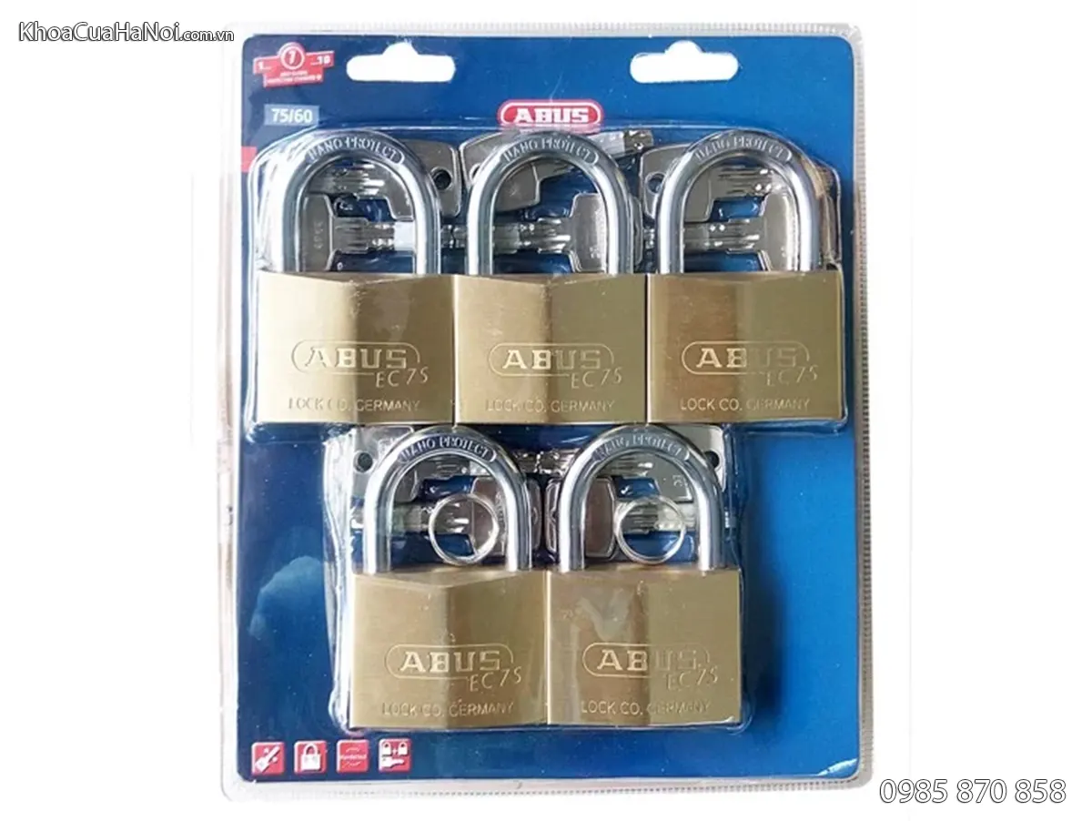 Bộ 5 khóa Abus hệ chìa chủ master key 75MK5