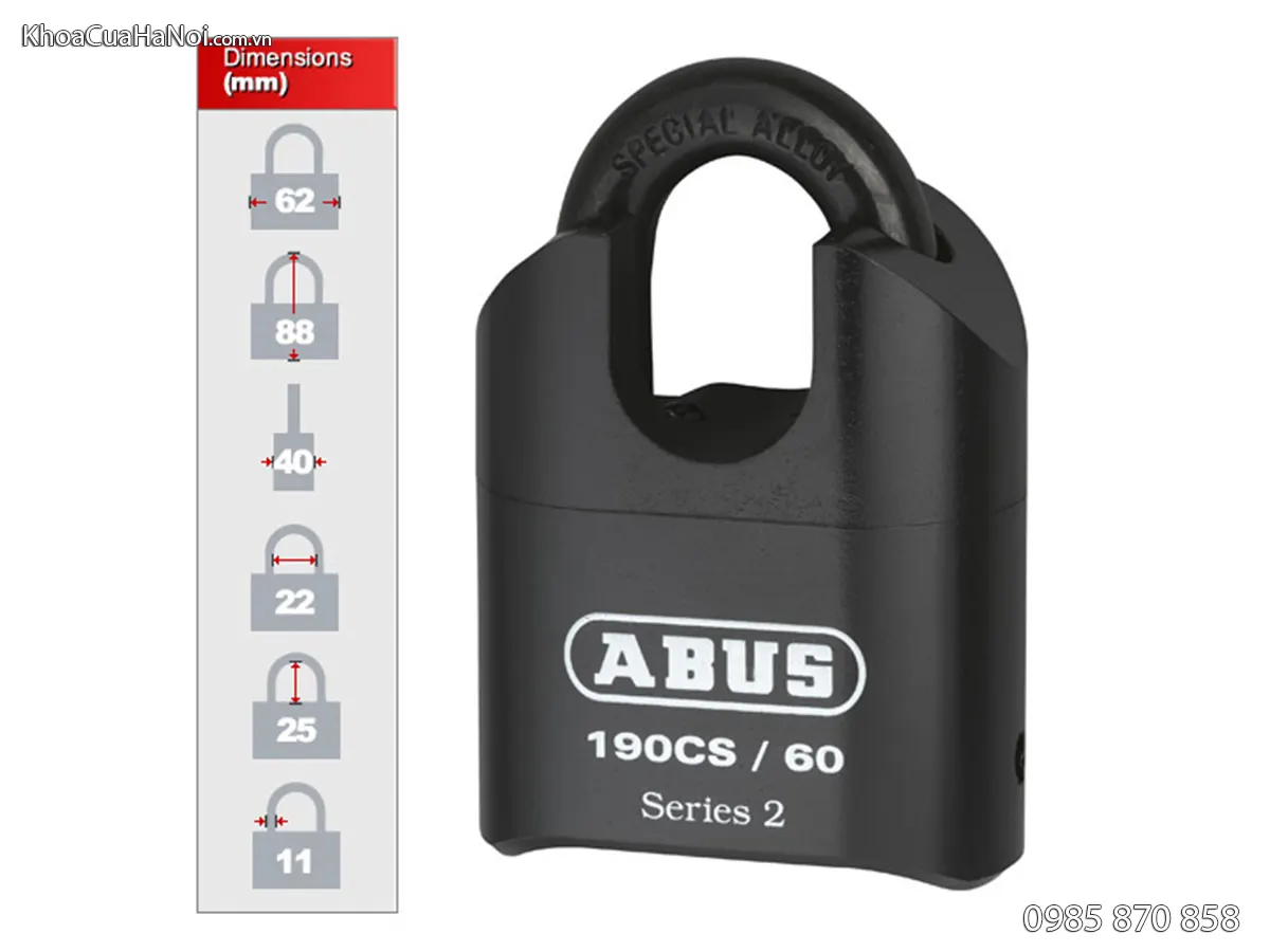 Khóa số chống cắt Abus 190CS60