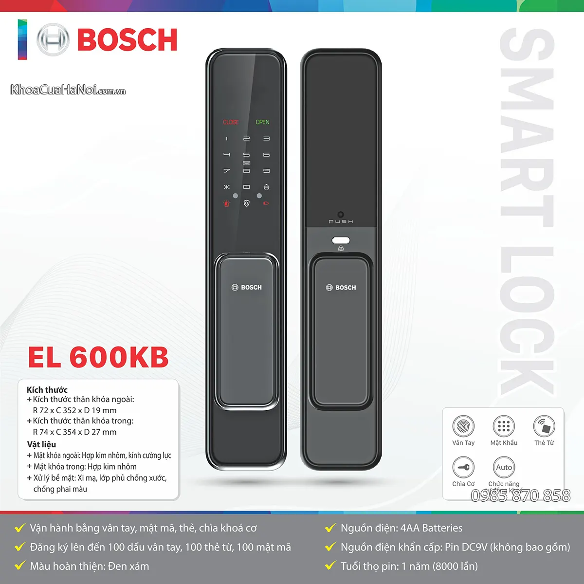 Khóa điện tử BOSCH EL600KB