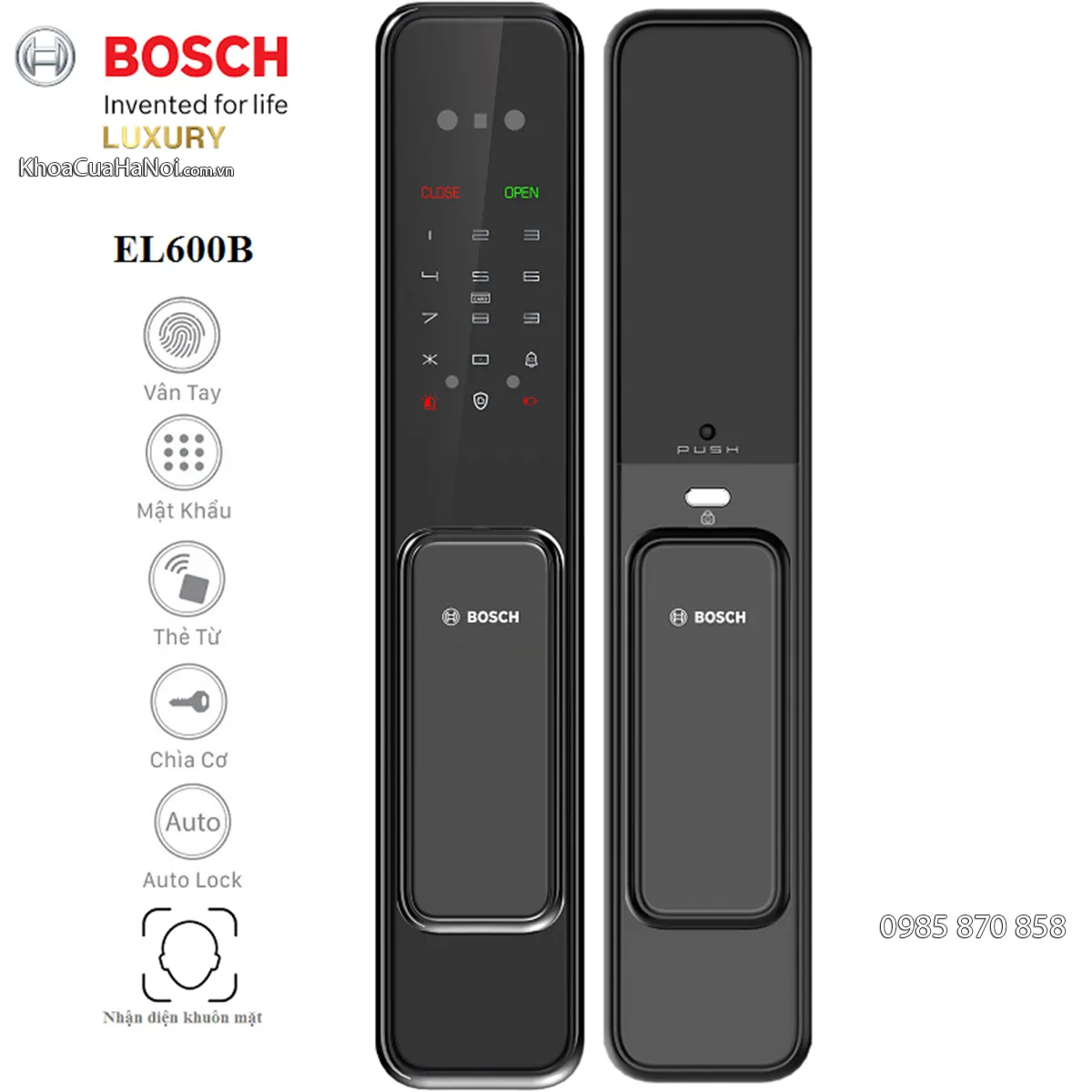 Khóa vân tay nhận diện khuôn mặt Bosch EL600B