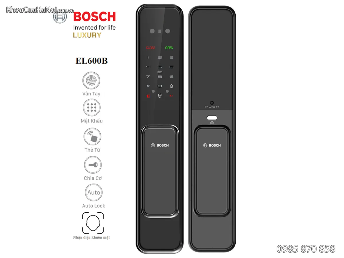 Khóa vân tay nhận diện khuôn mặt Bosch EL600B