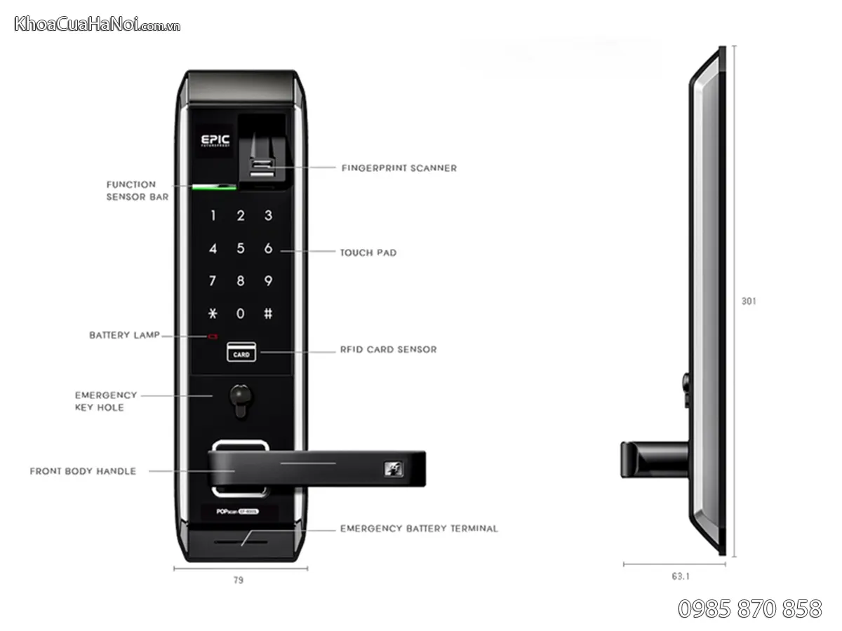 Khóa cửa vân tay Epic EF-8000L