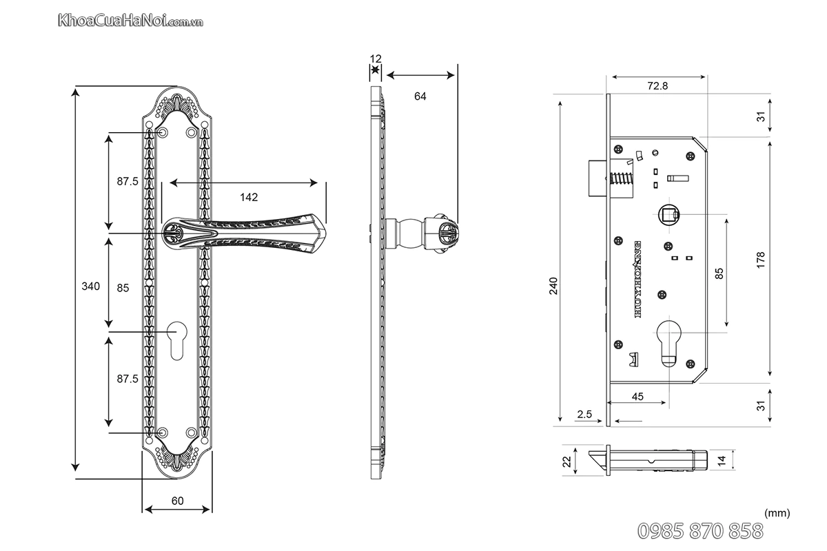 bản vẽ khóa ex 8561 đại 