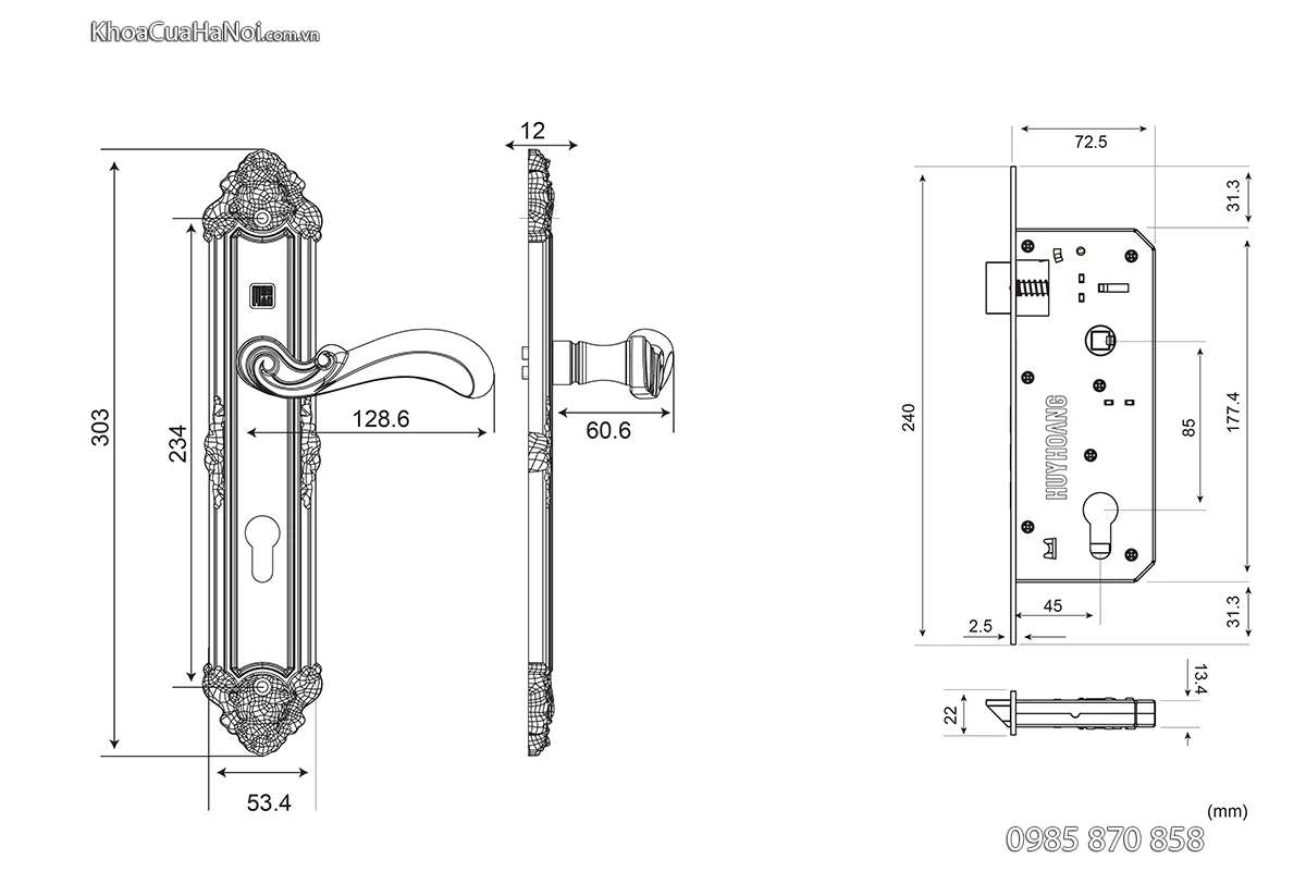 bản vẽ khóa hcp 8529