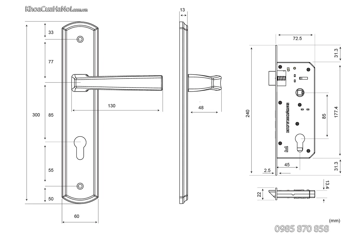 bản vẽ khóa hcx8568d