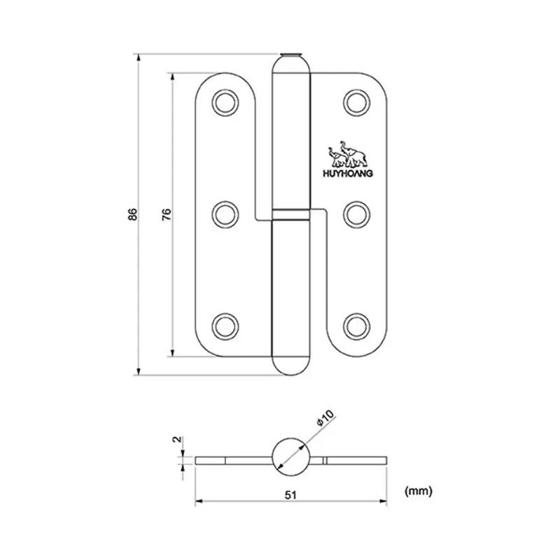 bản vẽ bản lề cối 03 sơn đen