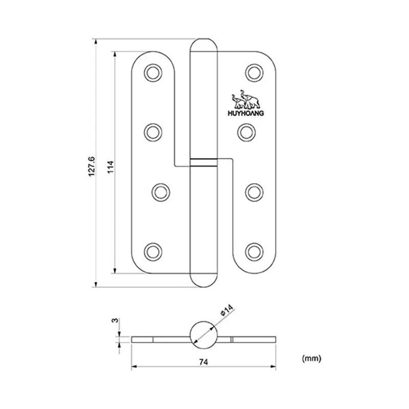 bản vẽ bản lề cối 04 sơn đen