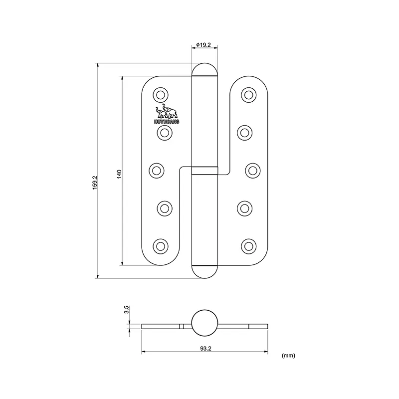 bản vẽ bản lề cối 05 sơn đen