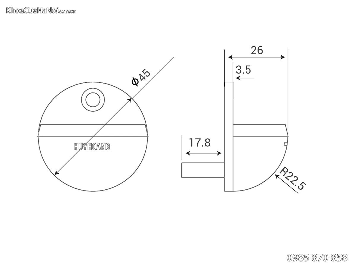 Chặn cửa bán nguyệt mạ đồng đen america DSSS03-ABC