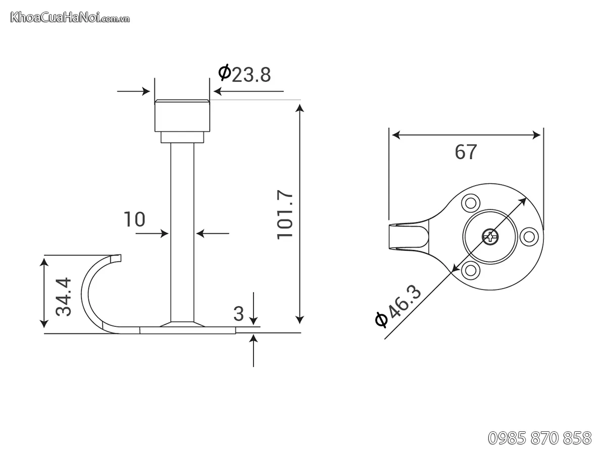 Chặn cửa có móc DSSS04