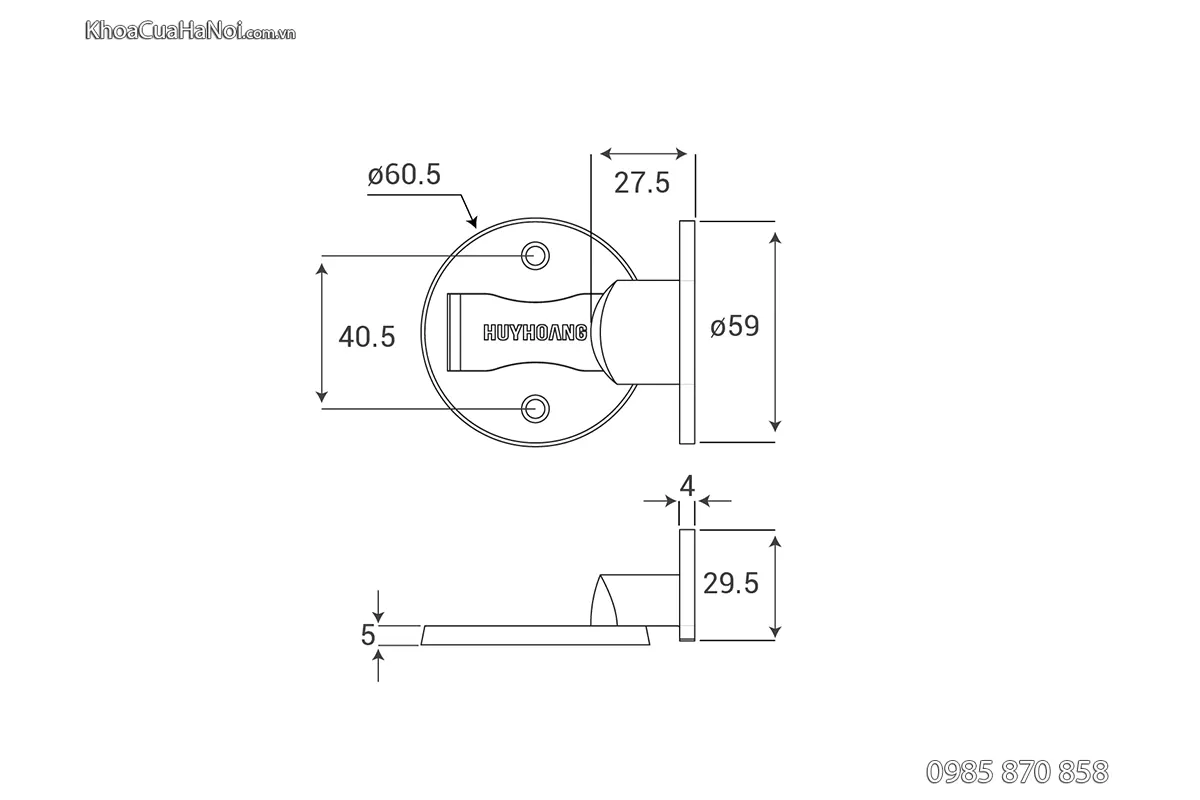 Hít cửa Inox Huy Hoàng DSSS06