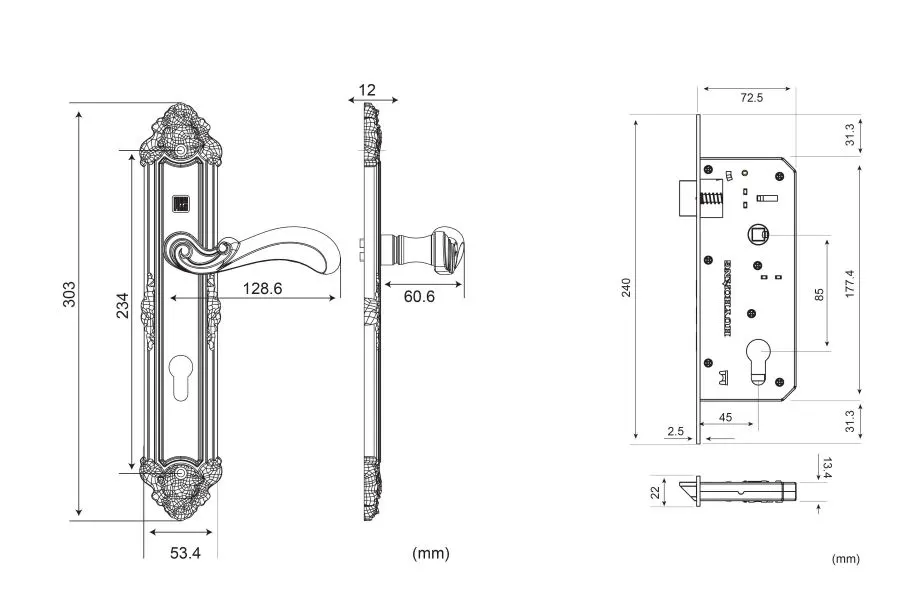 bản vẽ kỹ thuật khóa huy hoàng HC8529