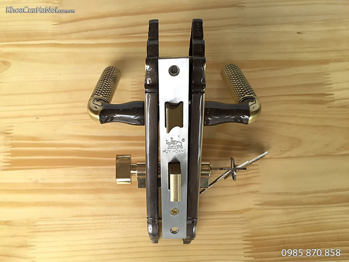 Khóa cửa gỗ thông phòng màu đồng rêu HCR5823