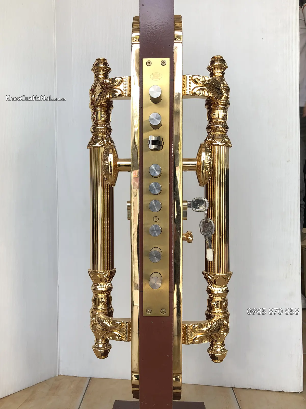 khóa cửa gỗ mạ vàng JP-002-24K