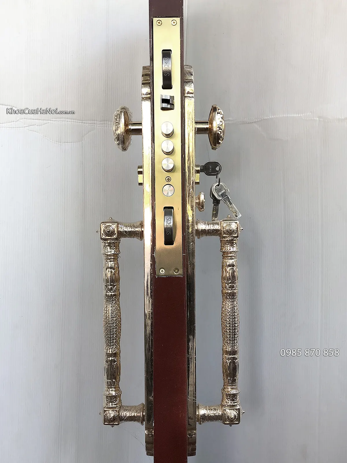 khóa cửa gỗ mạ vàng JP-001-24K