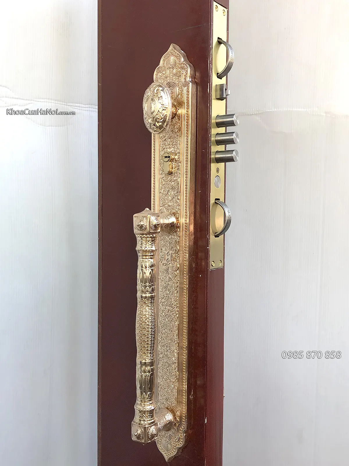 khóa cửa gỗ mạ vàng JP-001-24K