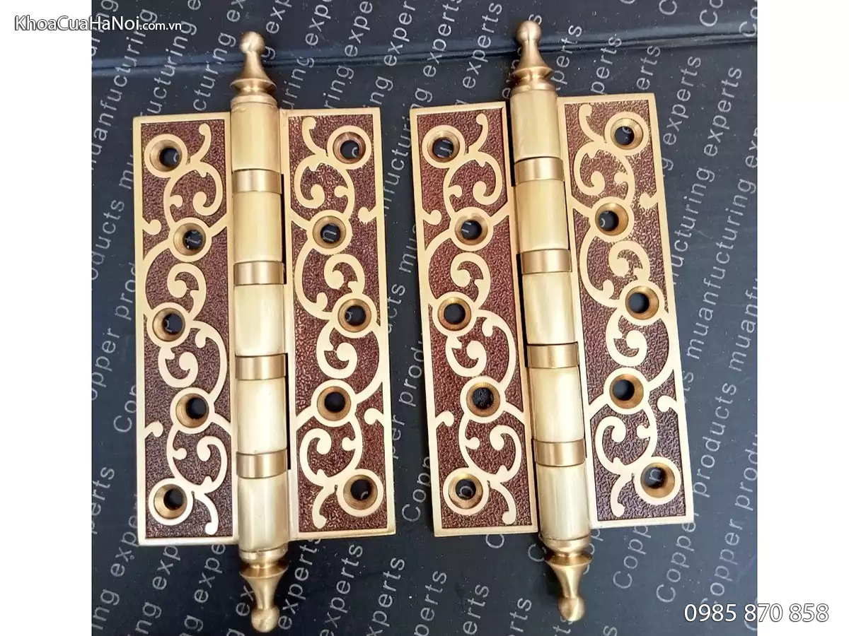 Bản lề đồng hoa dây lá 15cm