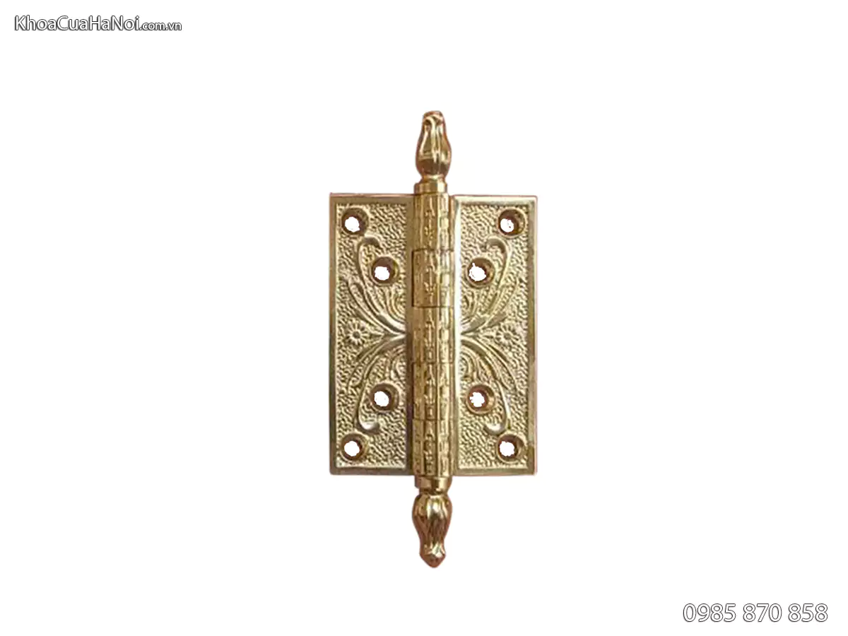 Bản lề lá đồng cánh bướm 10cm mạ vàng 24k