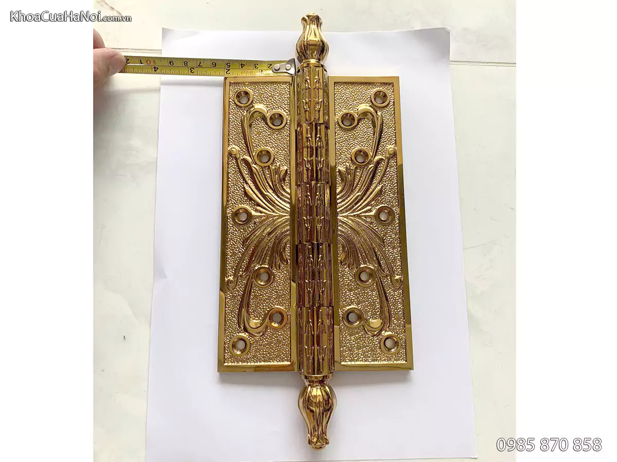 Bản Lề Lá Đồng Cánh Bướm 20cm Mạ Vàng 24K
