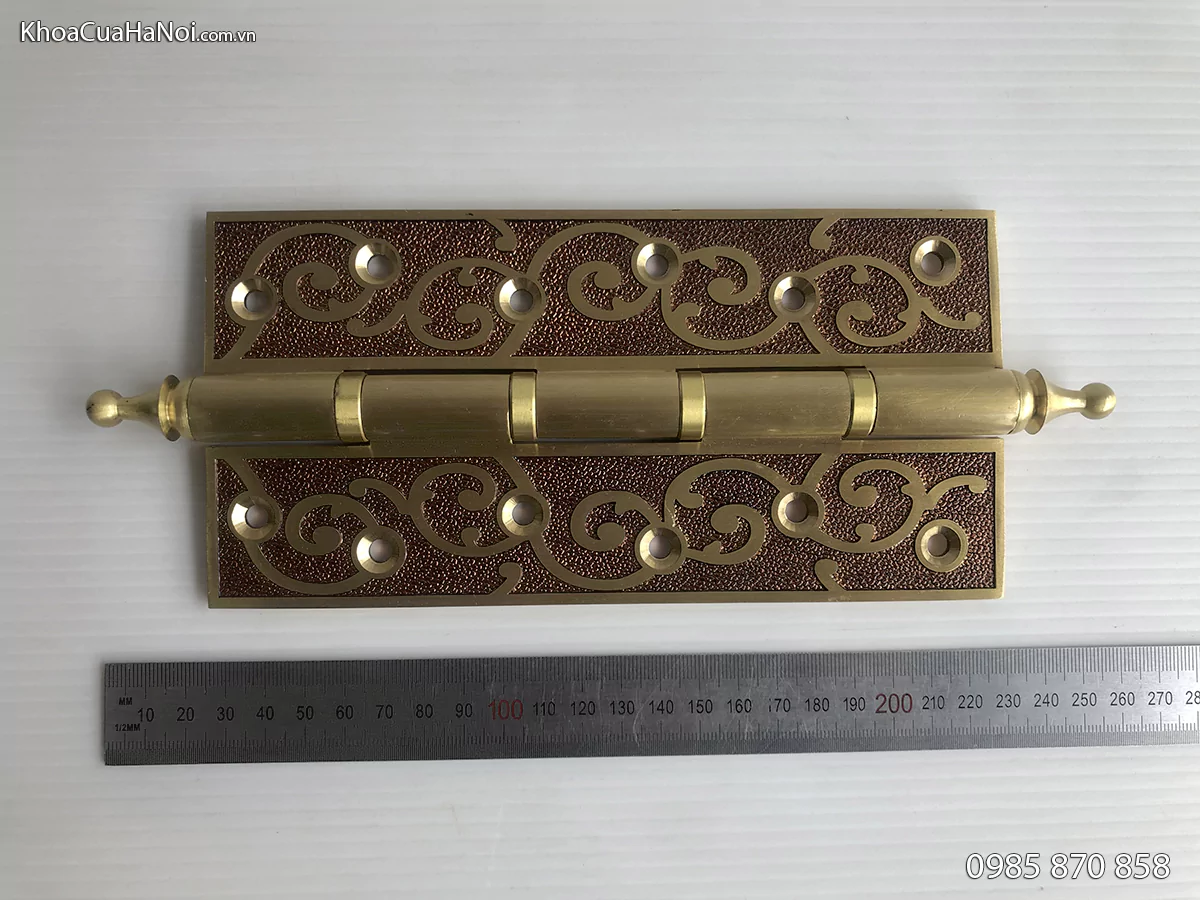 Bản lề lá đồng hoa dây 20cm cho cửa đại sảnh
