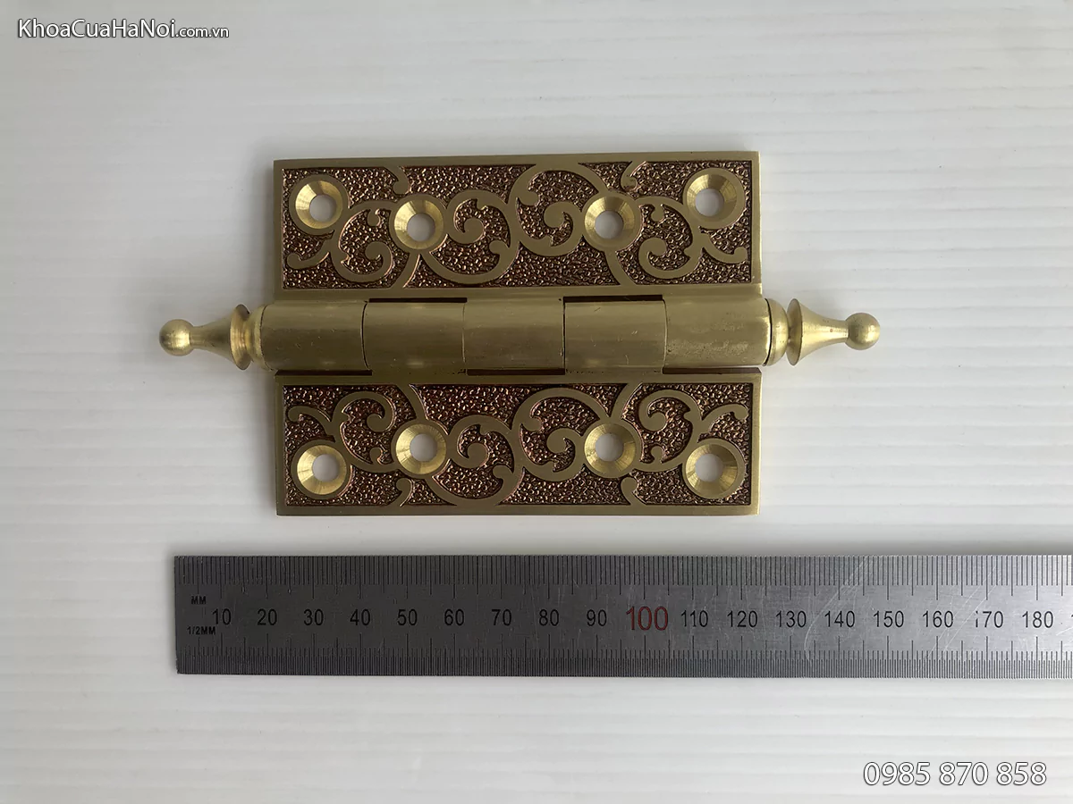 Bản lề lá đồng hoa dây kích thước 10cm