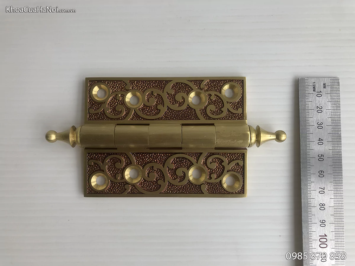 Bản lề lá đồng hoa dây kích thước 10cm