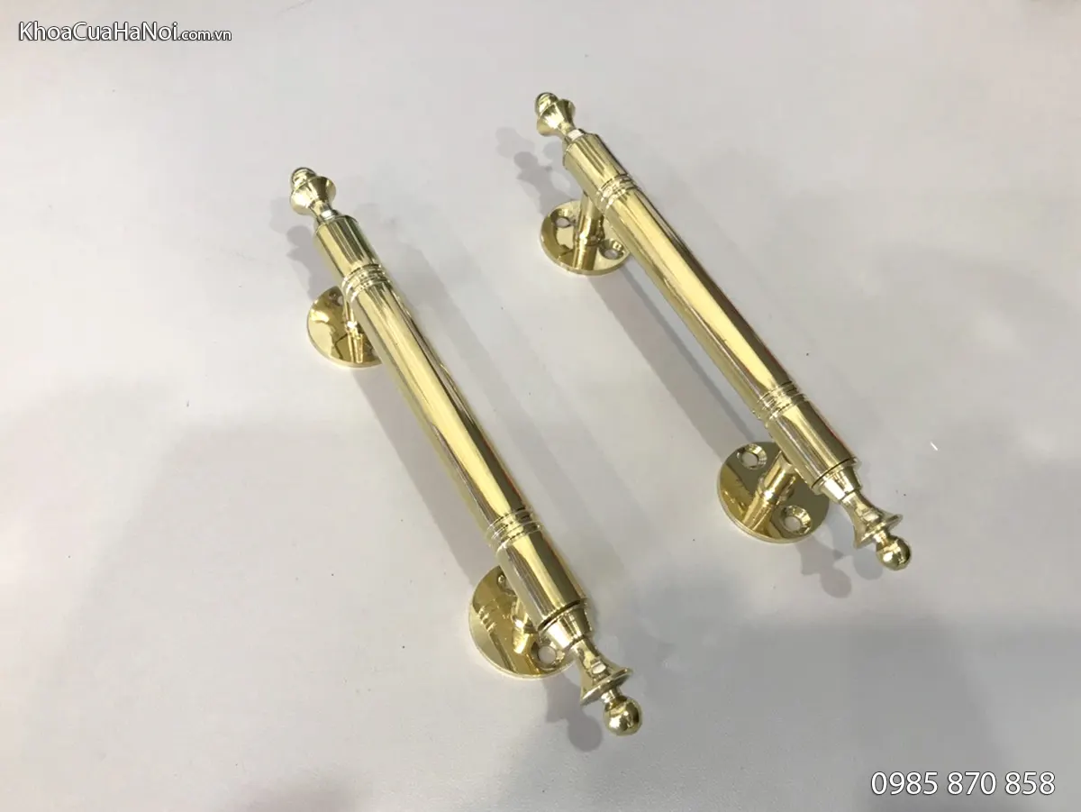 Tay nắm cửa sổ, cửa tủ bằng đồng trơn dài 17cm