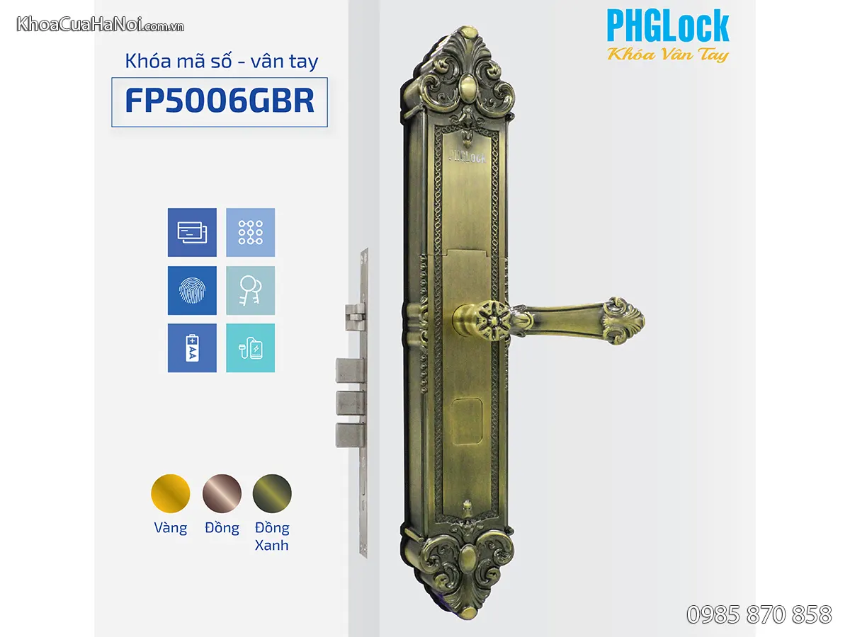 Khóa vân tay công nghệ Úc Phglock FP5006