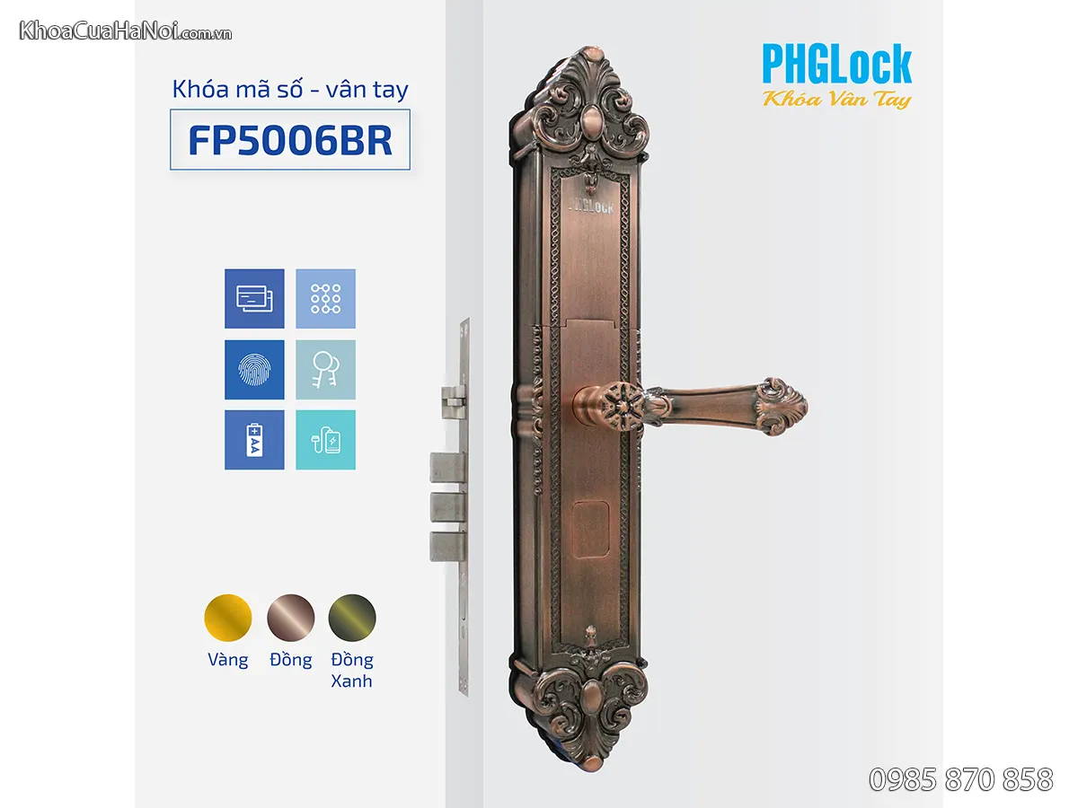 Khóa vân tay công nghệ Úc Phglock FP5006