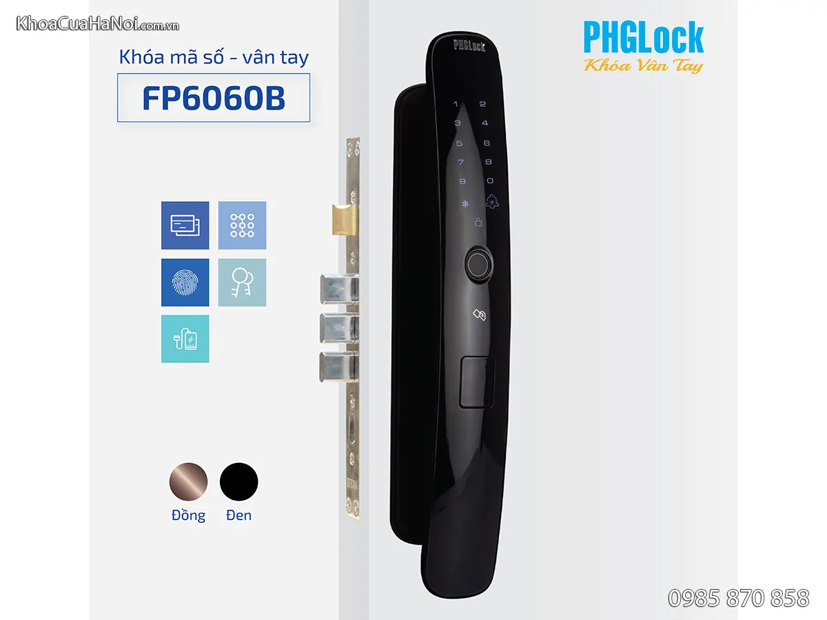 Khóa vân tay thông minh nắm đẩy phglock FP6060