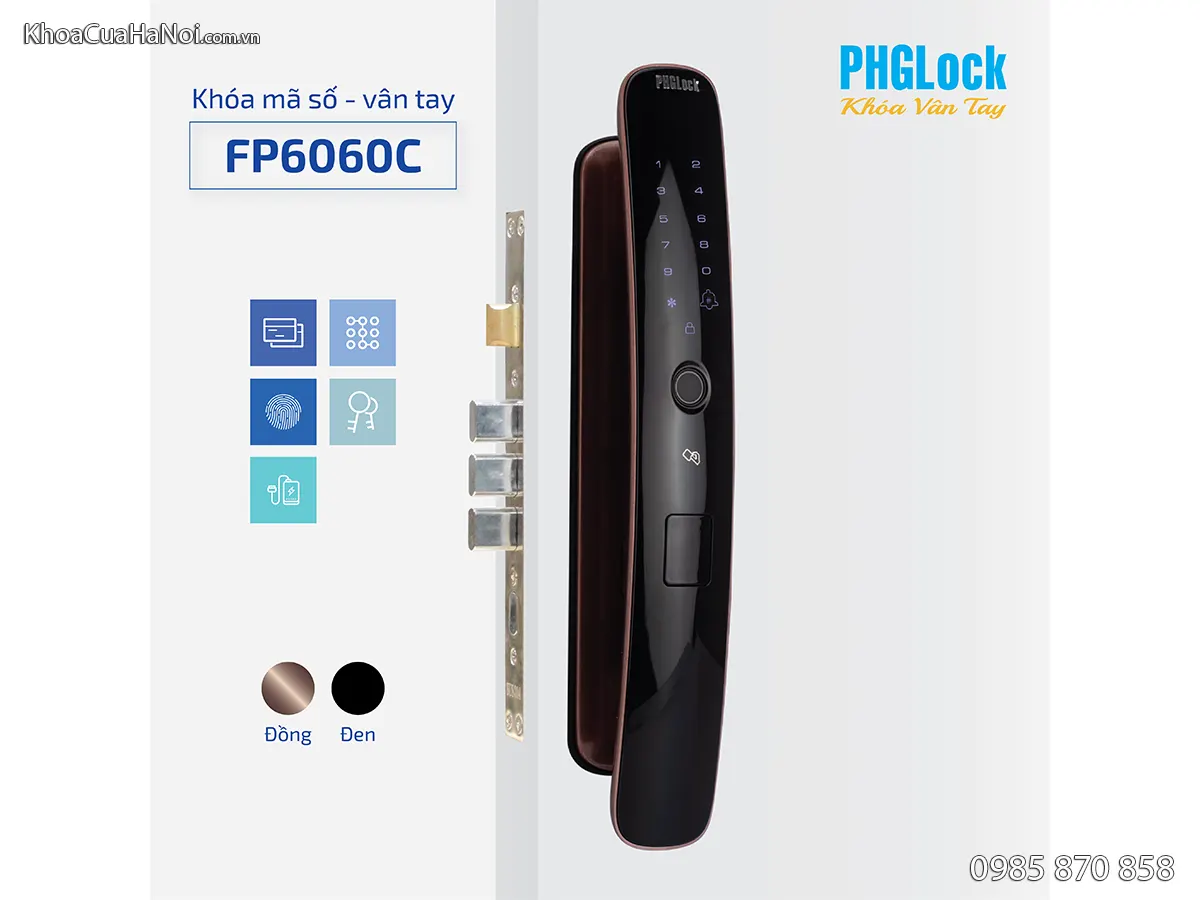 Khóa vân tay thông minh nắm đẩy phglock FP6060