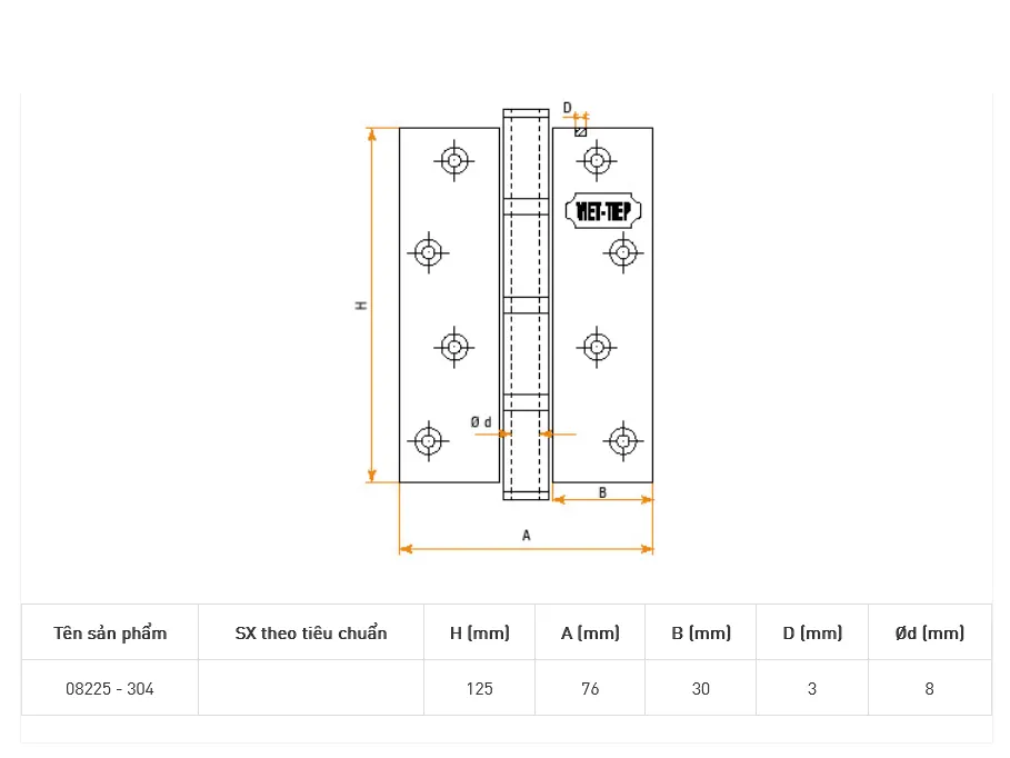 bản vẽ bản lề lá inox cửa đi 08225-304