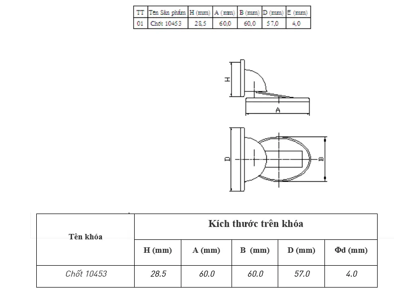 bản vẽ chặn cửa 10453