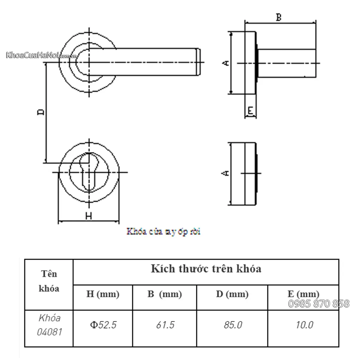 Khóa cửa chính inox phân thể việt tiệp 04081