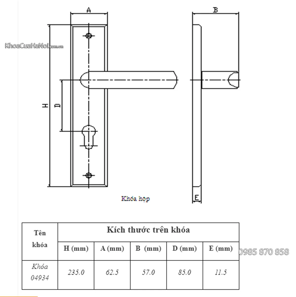 Khóa cửa đi hợp kim cổ điển việt tiệp 04934