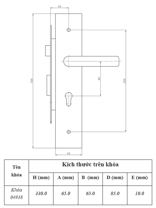 Bản vẽ kỹ thuật khóa việt tiệp 04938