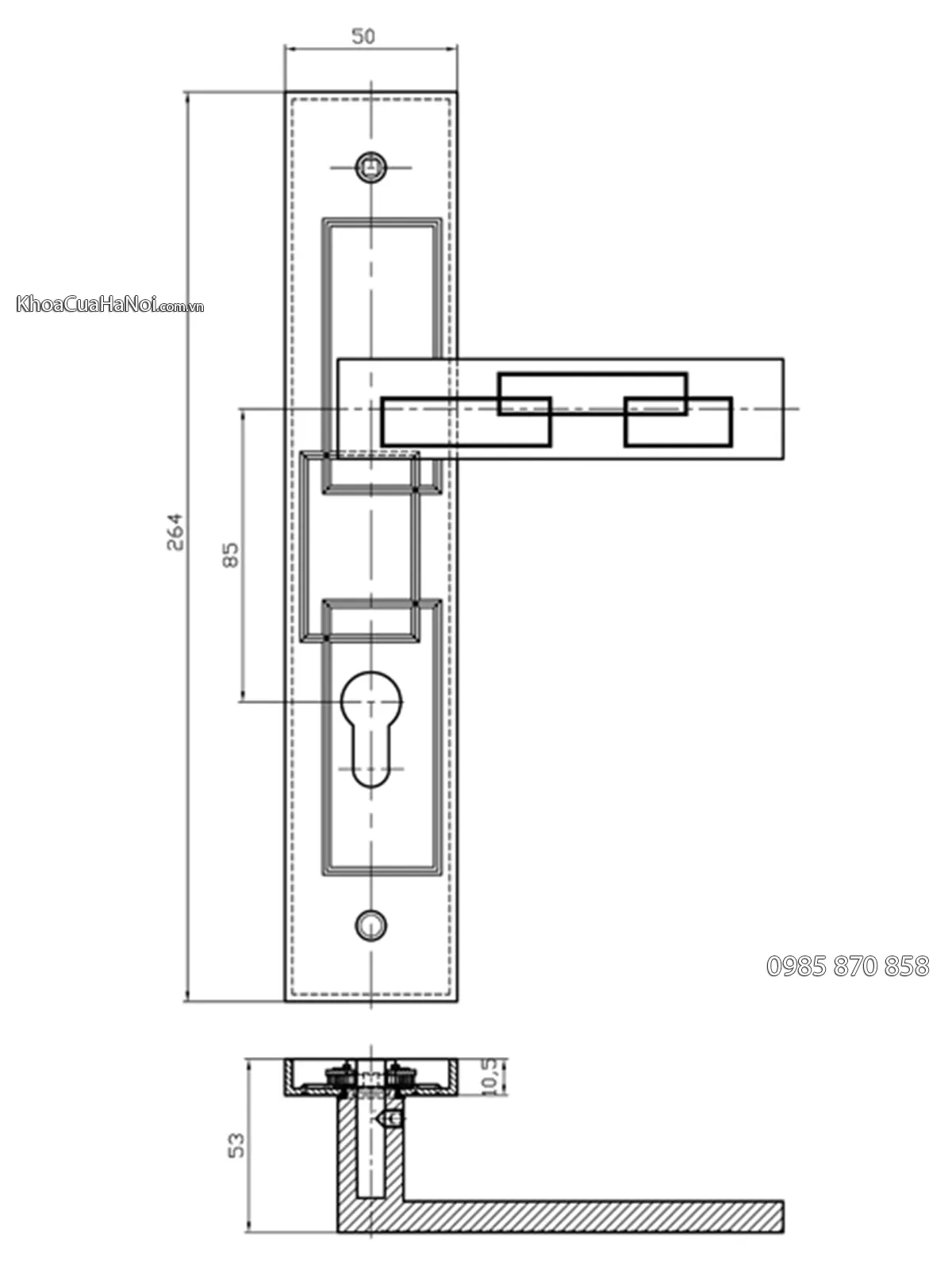 Khóa cửa gỗ hợp kim cổ điển việt tiệp 04827