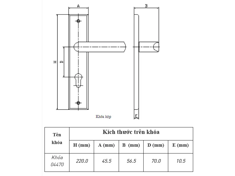 Bản vẽ kỹ thuật khóa việt tiệp 04470