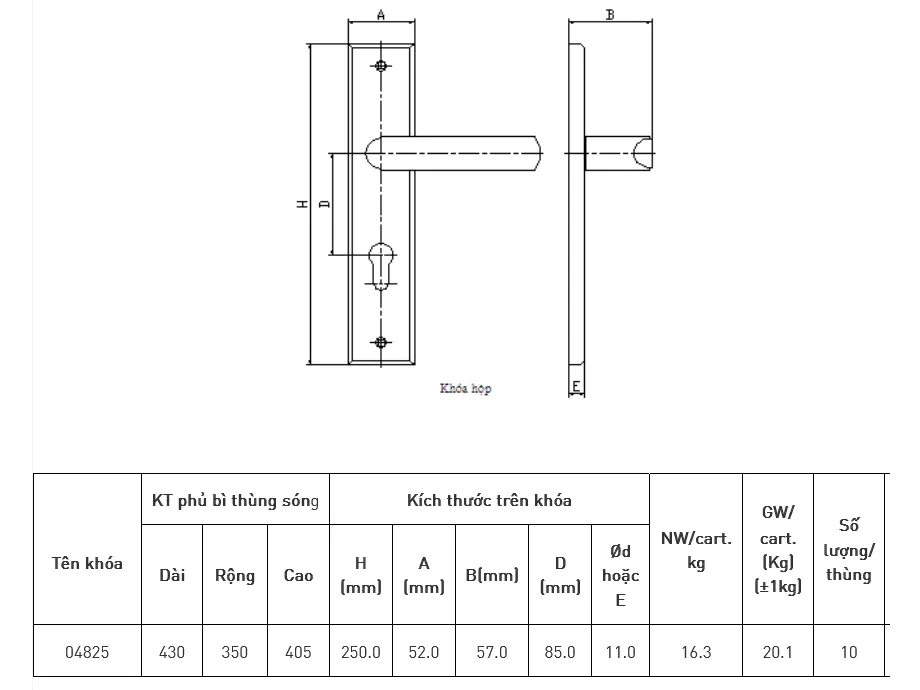 Bản vẽ kỹ thuật khóa việt tiệp 04825