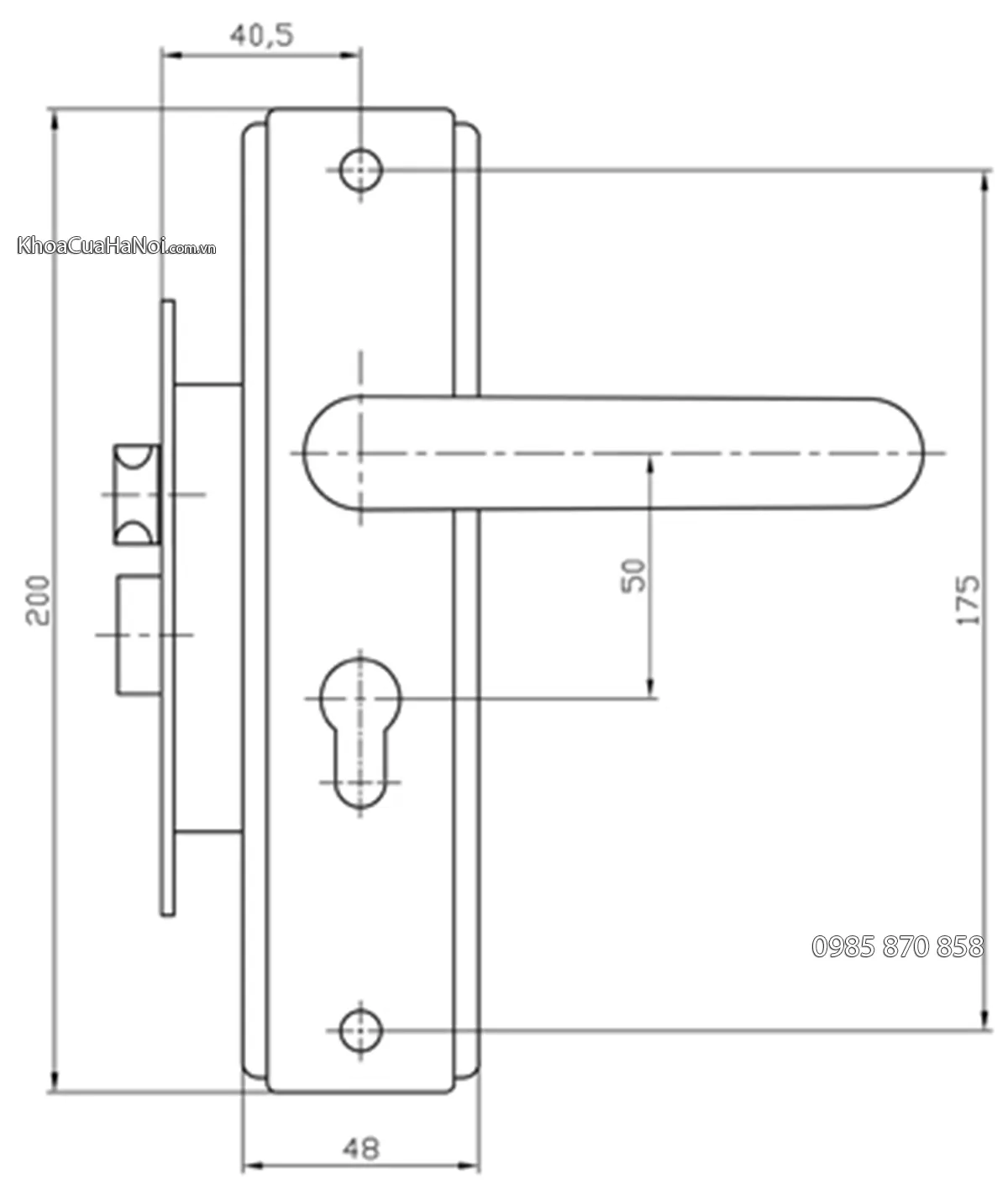 Khóa cửa thông phòng inox việt tiệp cỡ nhỏ 04513