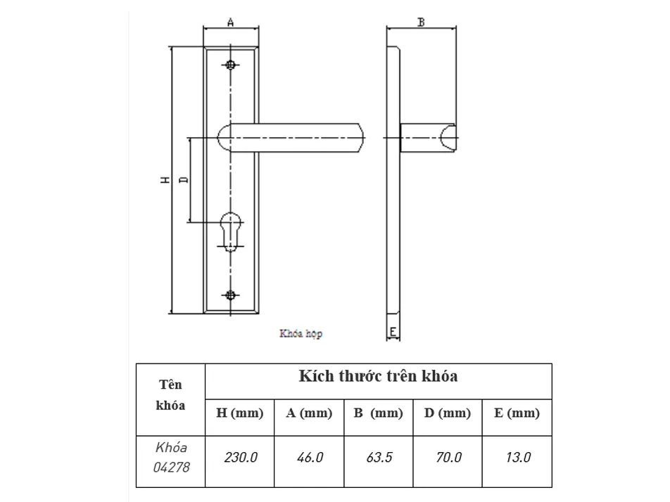 Bản vẽ kỹ thuật khóa việt tiệp 04278