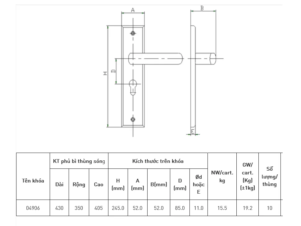 Bản vẽ kỹ thuật khóa việt tiệp 04906