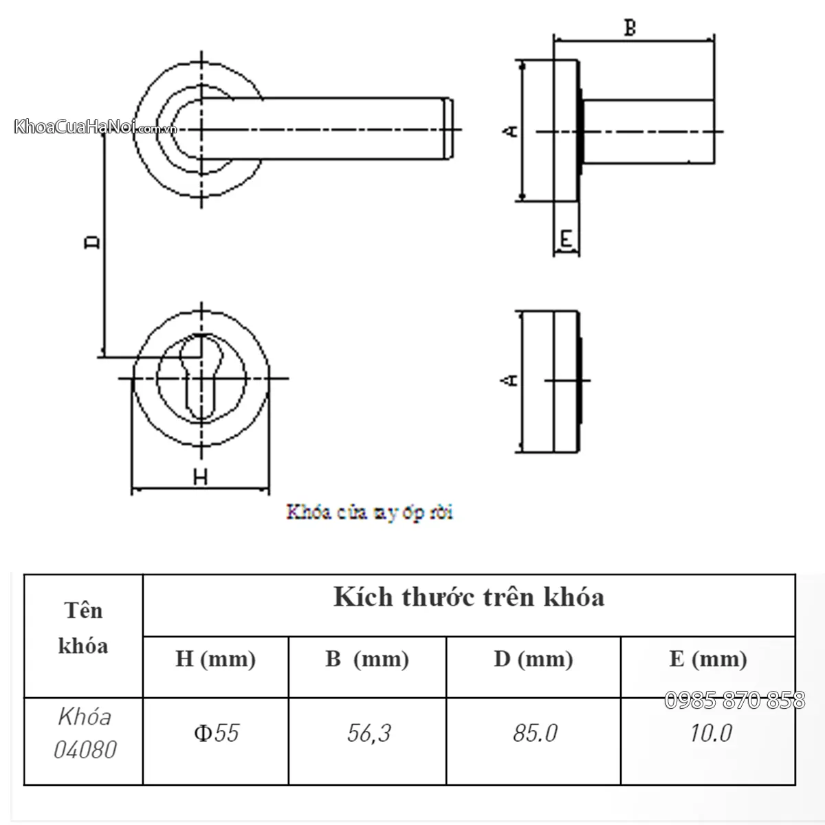 Khóa phân thể inox 304 việt tiệp 04080