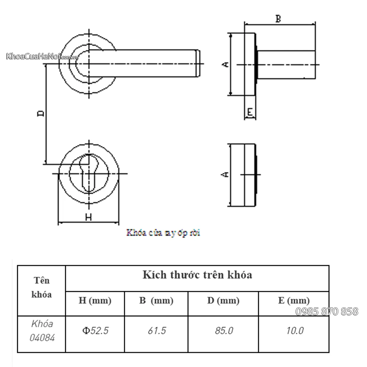 Khóa phân thể inox việt tiệp 04084