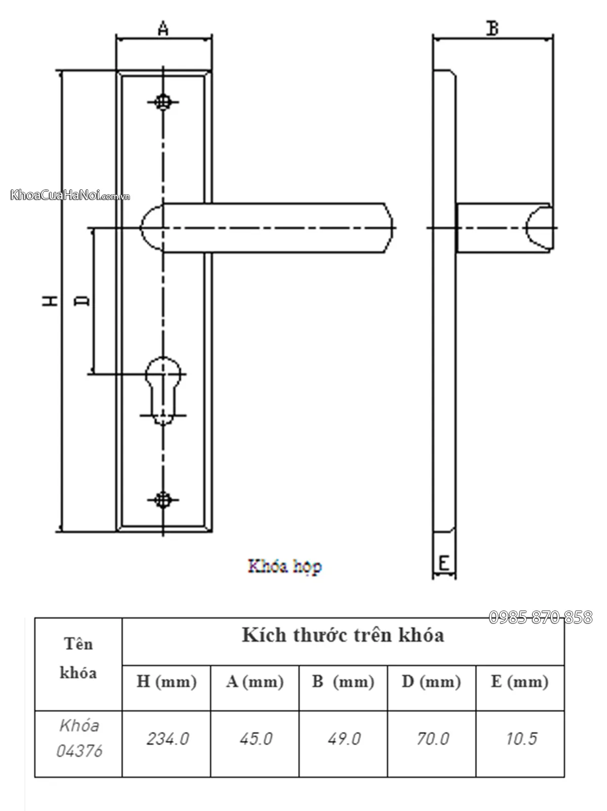 Mẫu khóa cửa phòng hợp kim cổ điển 04376