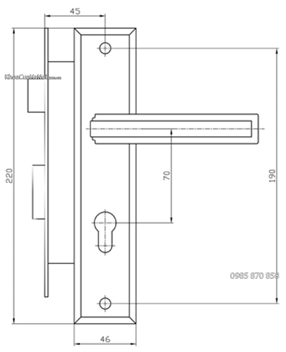 Khóa thông phòng inox việt tiệp 04733