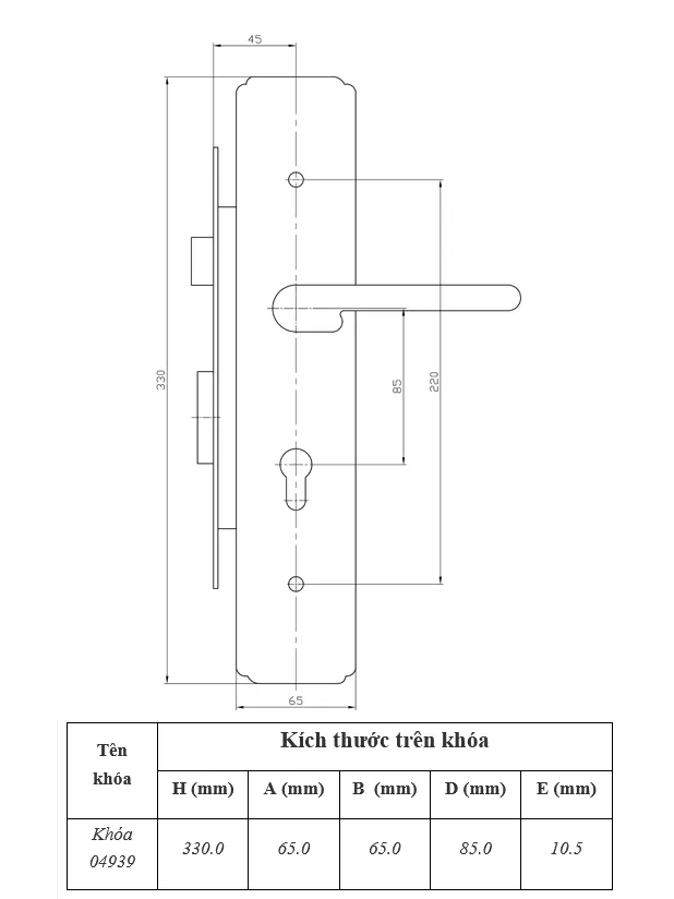 Bản vẽ kỹ thuật khóa việt tiệp 04939