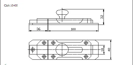 bản vẽ then cài cửa 10400