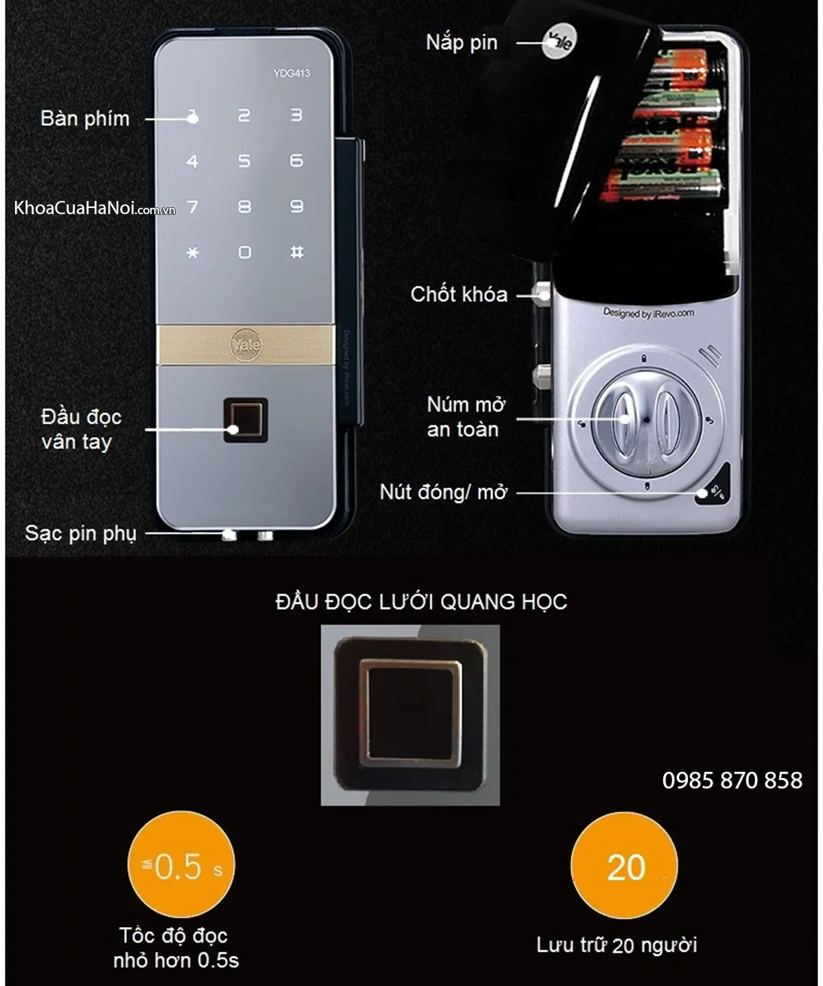 khóa cửa thông minh Yale YDG-413